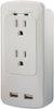 Insignia™ - 2-Outlet/2-USB Wall Tap Surge Protector - White-Front_Standard