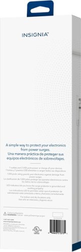 Insignia™ 7 Outlet/2 USB 1200 Joules Surge Protector - White WHERE TO BUY