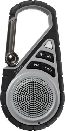  ION Audio - Clipster Active Portable Wireless Speaker - Gray/Black