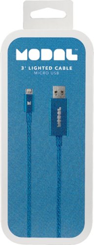 Modal™ 3' Lighted USB to Micro USB Cable - Blue GLOBAL SHIPPING