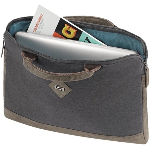 SOLO NEW YORK URBAN PILOT SLIM BRIEF LAPTOP CASE FOR 15.6 LAPTOP - GRAY GLOBAL SHIPPING