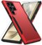 Bundle - Entronix - for Galaxy S23 Ultra - Soft-Touch Dual-Layer Case & 2 Clear Screen Protector - Red-Front_Standard