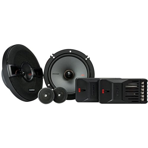 KICKER - KS Series 6-3/4" 2-Way Car Speakers with Polypropylene Cones (Pair) - Black-Front_Standard 