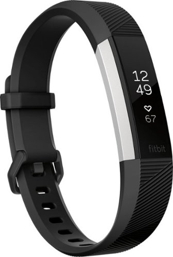  Fitbit - Alta HR Activity Tracker + Heart Rate (Large) - Black