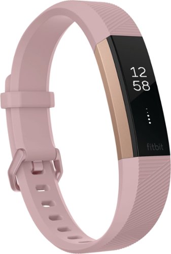 Fitbit - Alta HR Activity Tracker + Heart Rate (Large) - Soft Pink/Rose Gold-Front_Standard 