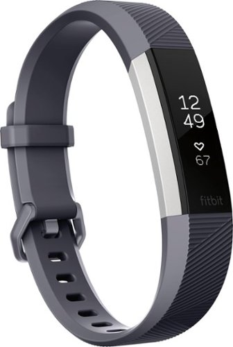  Fitbit - Alta HR Activity Tracker + Heart Rate (Large) - Blue Gray