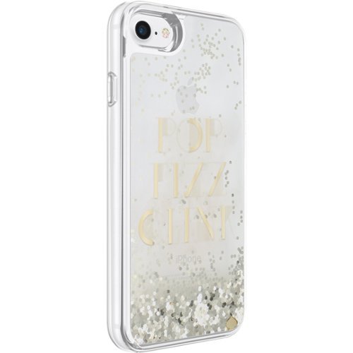 kate spade new york - Case for Apple® iPhone® 7 - Clear/pop fizz clink gold-Front_Standard 