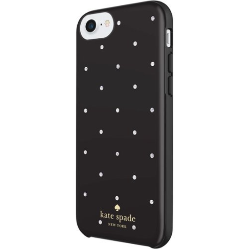 kate spade new york - Case for Apple® iPhone® 7 - Larabee dot black/crystal stones-Front_Standard 