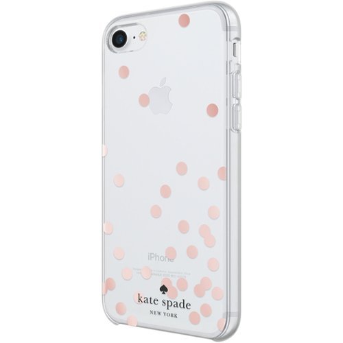 kate spade new york - Case for Apple® iPhone® 7 - Clear/confetti dot rose gold foil-Front_Standard 