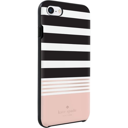 kate spade new york - Case for Apple® iPhone® 7 - Black/white/rose gold foil-Front_Standard 