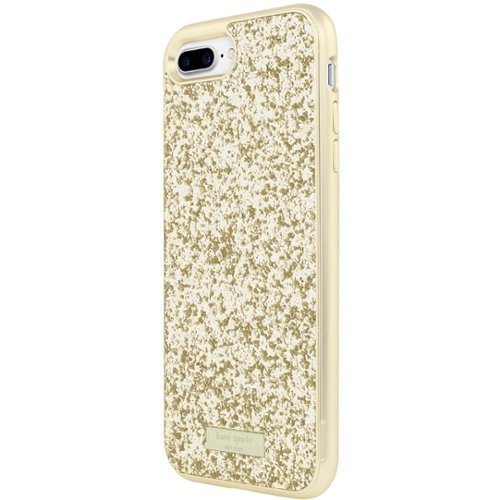 kate spade new york - Case for Apple® iPhone® 7 Plus - Gold/gold logo plate-Front_Standard 