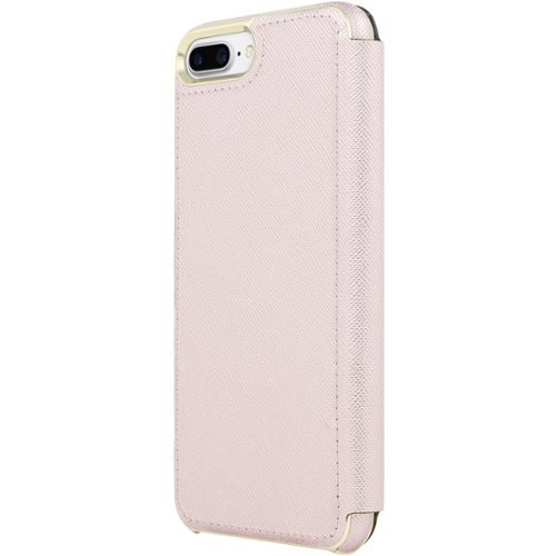 kate spade new york - Case for Apple® iPhone® 7 Plus - Rose quartz/gold logo plate-Front_Standard 