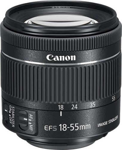  Canon - EF-S 18-55mm f/4-5.6 IS STM Zoom Lens for EF-S mount cameras - Black