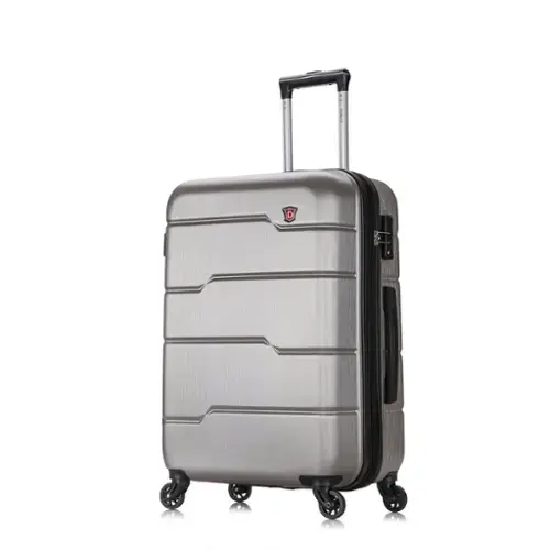 Front. DUKAP - Rodez Lightweight Hardside Spinner Luggage 24" - SILVER.