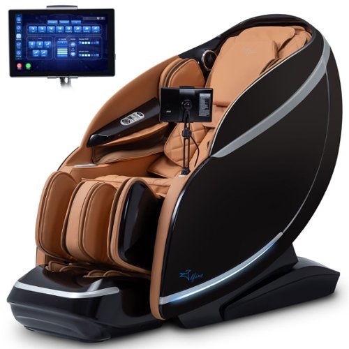 Alfine - A688 Heaven Duet Massage Chair 4Dx3D Dual-Mechanism Zero Gravity Full Body Relaxation - Brown-Front_Standard 