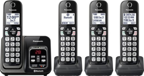 Panasonic - KX-TGD564M Link2Cell DECT 6.0 Expandable Cordless Phone System with Digital Answering System - Black
