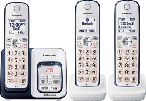 Panasonic - KX-TGD563A Link2Cell DECT 6.0 Expandable Cordless Phone System with Digital Answering System - Navy blue