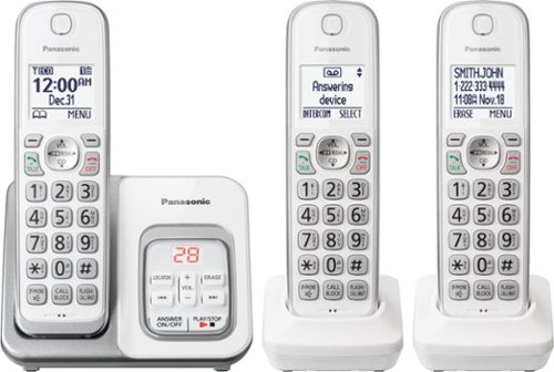  Panasonic - KX-TGD533W DECT 6.0 Expandable Cordless Phone System with Digital Answering System - White