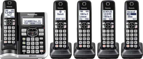 Panasonic - KX-TGF575S DECT 6.0 Expandable Cordless Phone System with Digital Answering System - Silver