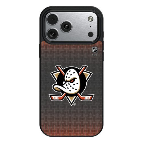 Keyscaper - NHL - Anaheim Ducks Linen Logo iPhone Magnetic Bump Case - 16 Pro Max - Black-Front_Standard 