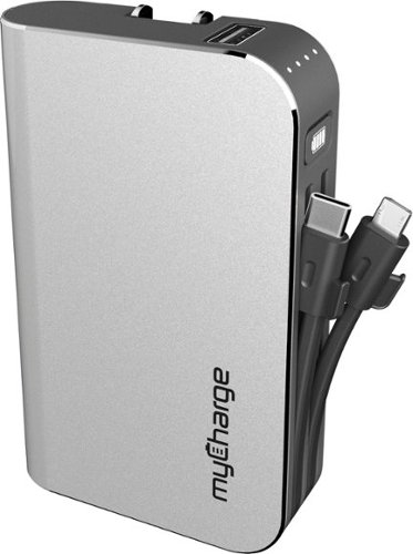  myCharge - HUBPLUS-C 6,700 mAh Portable Charger for Most USB-Enabled and Micro USB Devices - Gray