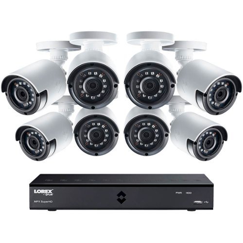  Lorex - 8-Channel, 8-Camera Indoor/Outdoor Wired 4MP 2TB DVR Surveillance System