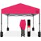 Best Choice Products - 10x10ft Easy Setup Pop Up Canopy w/ 1-Button Setup, Wheeled Case, 4 Weight Bags - Hot Pink-Front_Standard