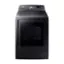 Front. Samsung - 7.4 Cu. Ft. Electric Dryer with Steam and Sensor Dry - Black Stainless Steel.