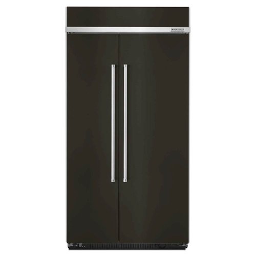 KitchenAid - 25.5 Cu. Ft. Side-by-Side Built-In Refrigerator - Black stainless steel