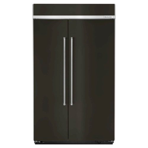 KitchenAid - 30 Cu. Ft. Side-by-Side Built-In Refrigerator - Black