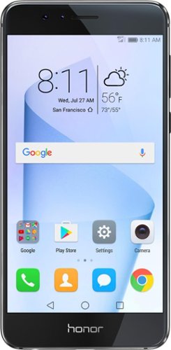 Huawei - Refurbished Honor 8 4G LTE with 32GB Memory Cell Phone (Unlocked) - Midnight black-Front_Standard 