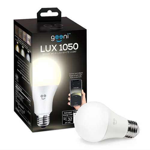 Geeni - LUX 1050 1050-Lumen, 10W Dimmable A21 LED Smart Light Bulb, 75W Equivalent - White