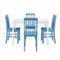 Walker Edison - Modern Rectangular 5-Piece Wood Kitchen Dining Set - Powder Blue/White-Front_Standard