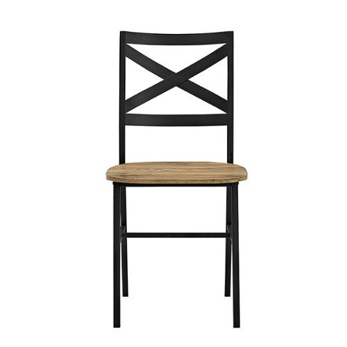Walker Edison - X-Back Metal and Wood Dining Chair (Set of 2) - Tan