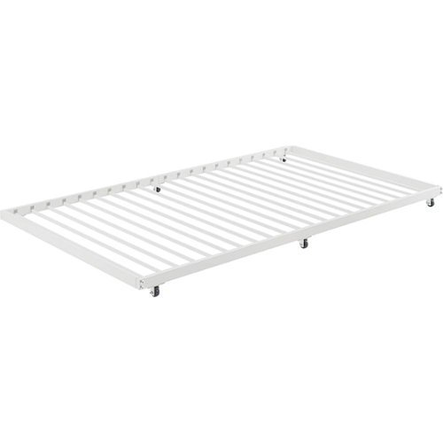 Walker Edison - Twin Roll-out Trundle Bed Frame - White-Front_Standard 
