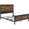 Walker Edison - Rustic Industrial Queen Size Panel Bed Frame - Brown-Front_Standard