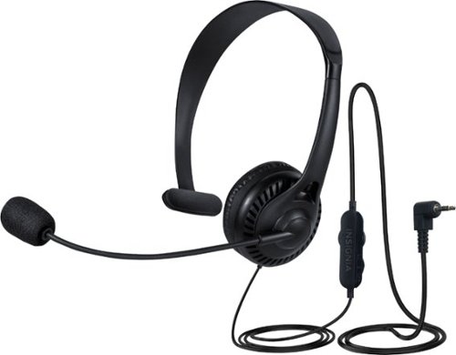 Insignia™ - Landline Hands-Free Headset with 2.5mm Connection - Black