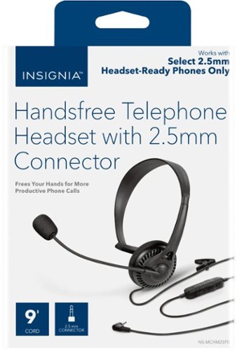 Insignia™ Landline Hands-Free Headset with 2.5mm Connection - Black SHOP ONLINE