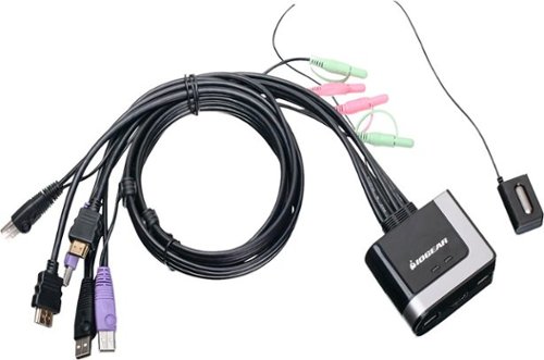  IOGEAR - 2-Port KVM/HDMI/Audio/USB Switch - Black/Silver