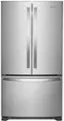 Front. Whirlpool - 25.2 Cu. Ft. French Door Refrigerator with Internal Water Dispenser - Stainless Steel.