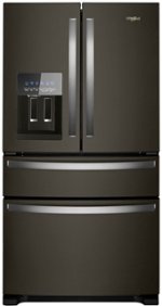 Whirlpool - 24.5 Cu. Ft. 4-Door French Door Refrigerator - Fingerprint Resistant Black Stainless - Front_Standard