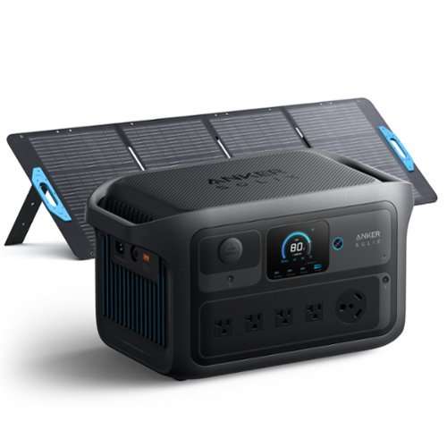Anker - SOLIX C2000X Gen 2 (2,048Wh)Solar Generator with 1x 200W Solar Panel (Ships in multiple packages) (2048 Wh Capacity) - Dark Gray-Front_Standard 