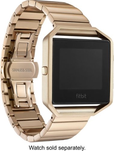 Platinum™ - Smooth Link Metal Band Stainless Steel Watch Strap for Fitbit Blaze - Matte rose gold-Angle_Standard 