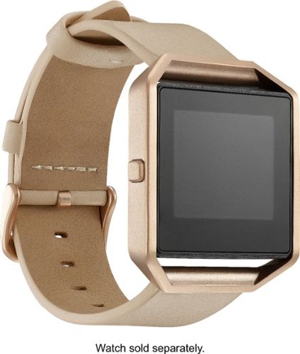  Platinum™ - Leather Band Stainless Steel and Leather Watch Strap for Fitbit Blaze - Blush