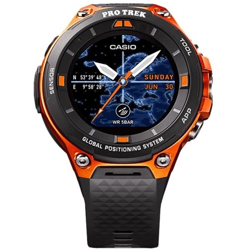 Casio - Smart Outdoor Watch PRO TREK Smart WSD-F20 Smartwatch Orange - Orange-Front_Standard 