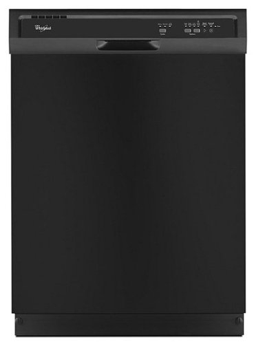 "Whirlpool - 24""Â Front Control Built-In Dishwasher with 1-Hour Wash Cycle, 55dBA - Black"