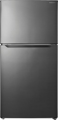 Insignia™ - 21 Cu. Ft. Top-Freezer Refrigerator - Black Stainless Steel-Front_Standard 