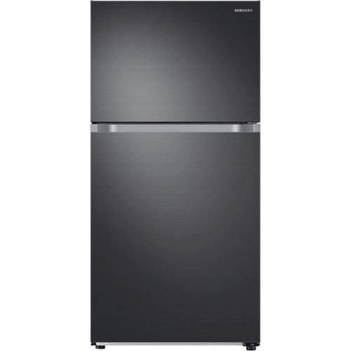 Samsung - 21.1 Cu. Ft. Top-Freezer  Fingerprint Resistant Refrigerator - Black stainless steel