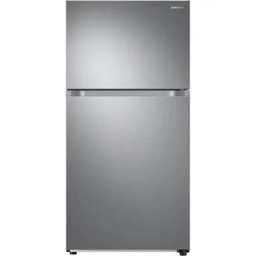 Front. Samsung - 21.1 cu. ft. Top-Freezer Refrigerator with FlexZone - Stainless Steel.
