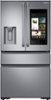 Samsung - Family Hub 22.2 Cu. Ft. 4-Door French Door Counter-Depth  Fingerprint Resistant Refrigerator - Stainless Steel-Front_Standard 